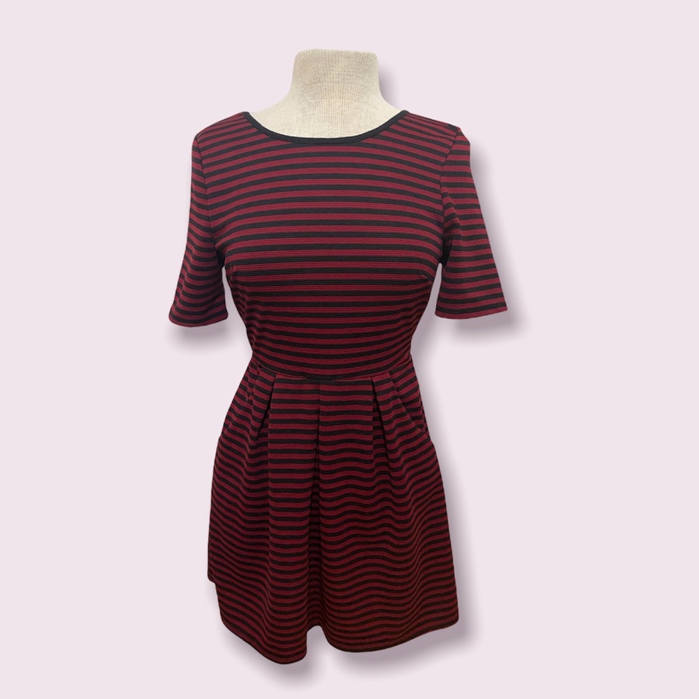 Maroon striped dress